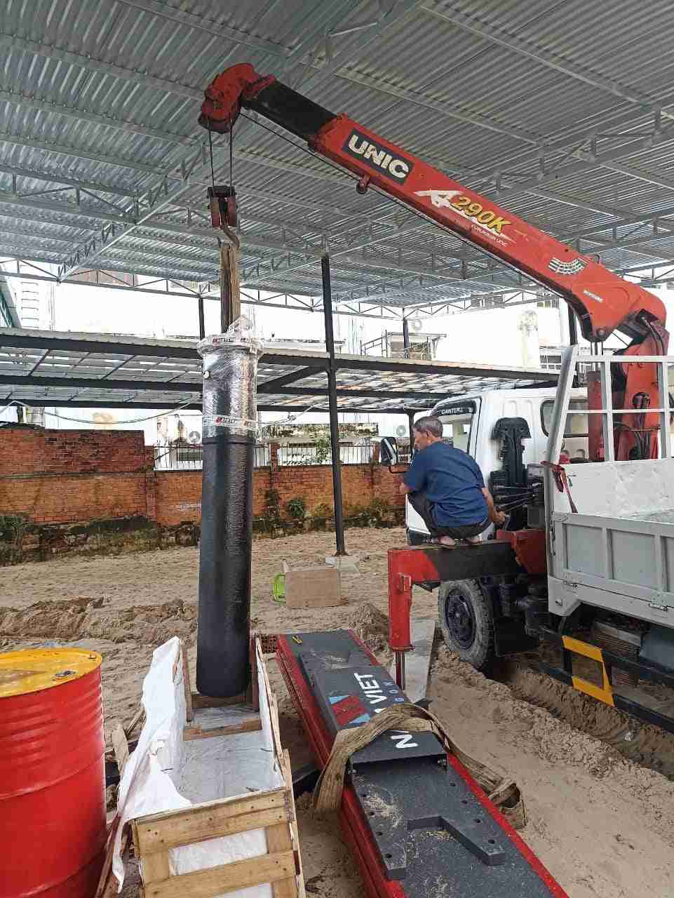 cầu nâng 1 trụ rửa xe kaspi âm nền k4000sg-a2