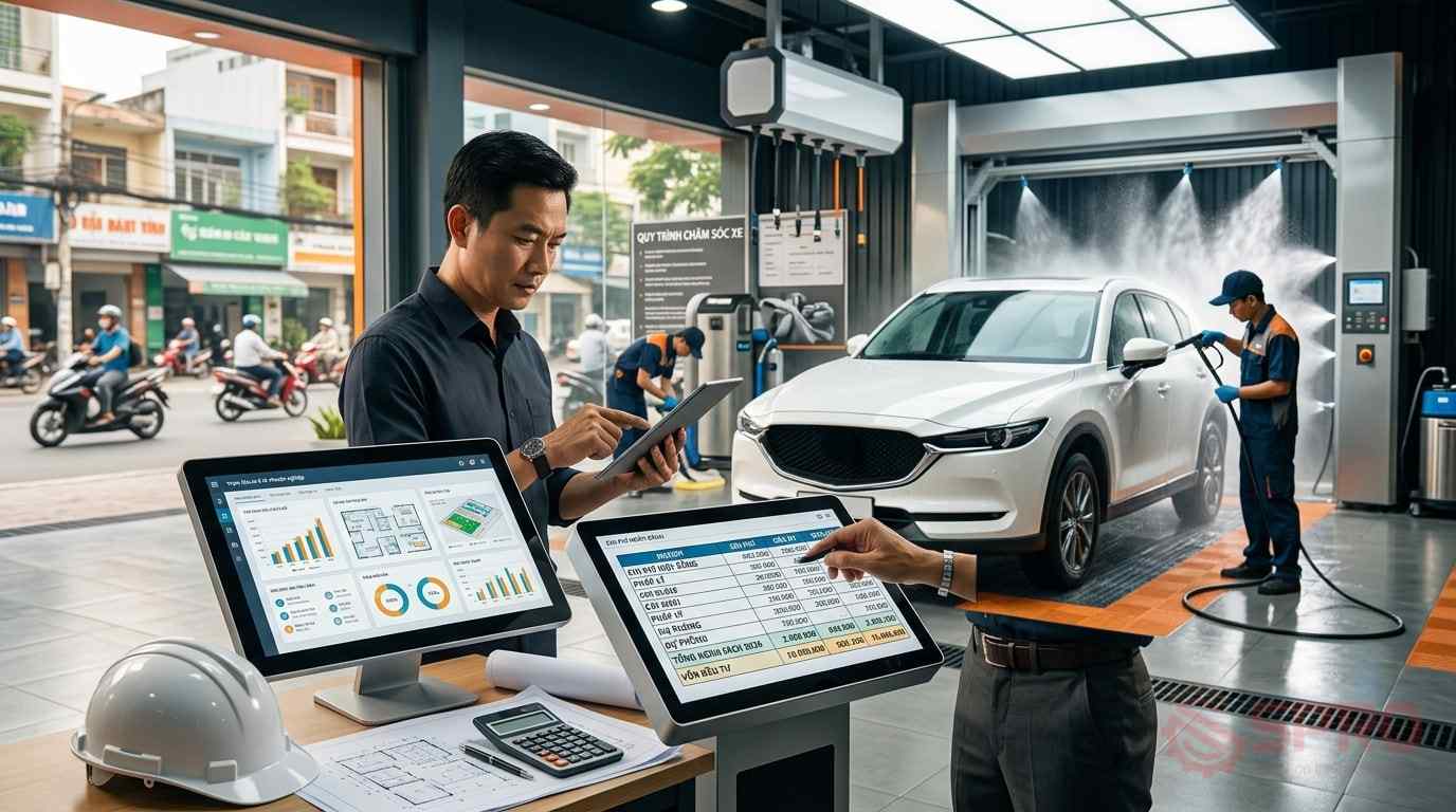 chi phí mở tiệm rửa xe ô tô - Checklist vận hành và bảo dưỡng thiết bị rửa xe an toàn: Để bảo vệ tài sản và tối ưu hóa chi phí vận hành, việc tuân thủ quy