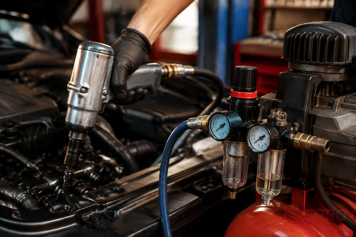 Chọn súng siết bu lông khí nén garage tối ưu nhất 2 Tiêu chí chọn súng siết bu lông khí nén garage chuẩn kỹ thuật: Để thiết bị hoạt động bền bỉ, chủ garage cần lưu ý các yếu tố kỹ thuật sau: 1.