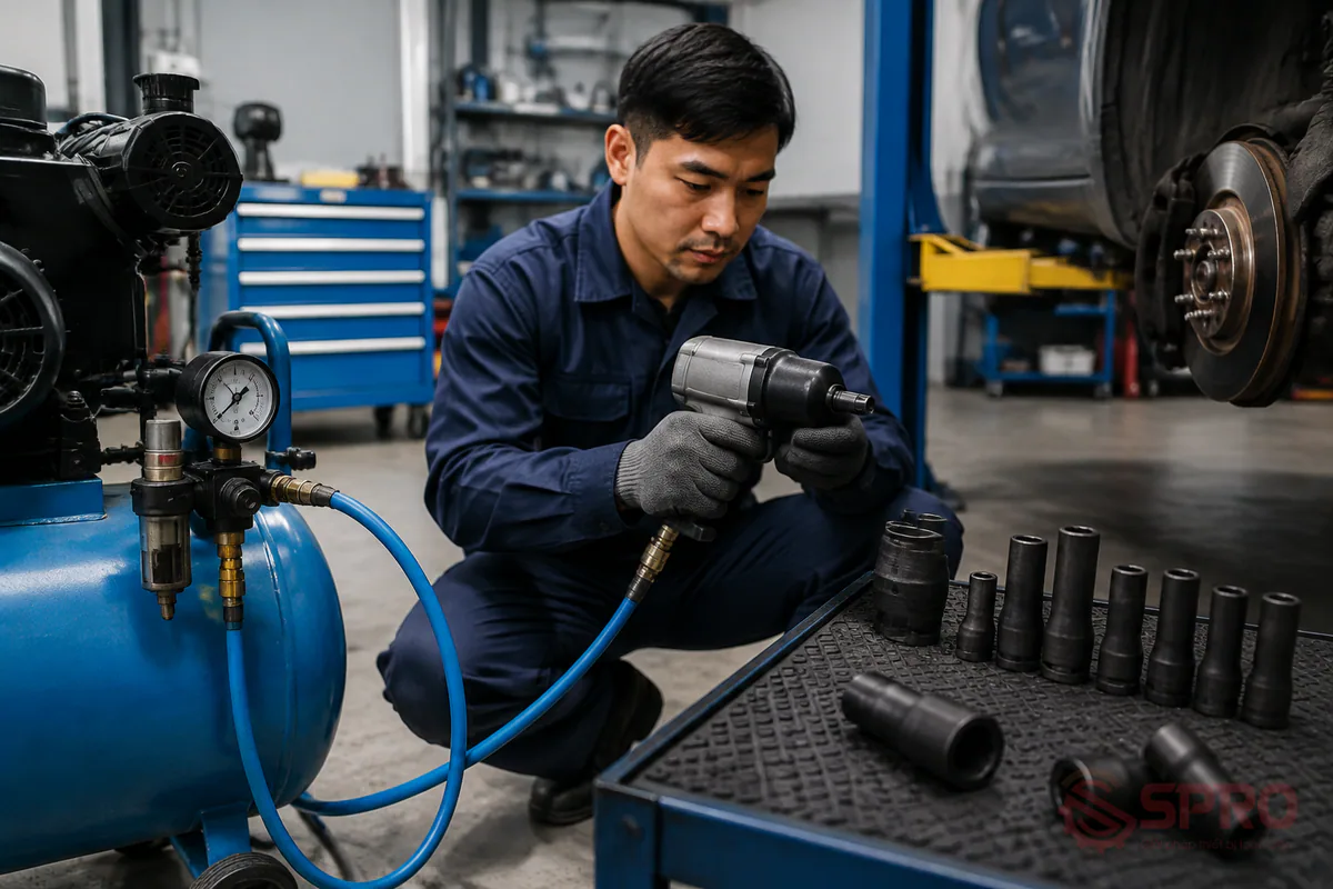 Chọn súng siết bu lông khí nén garage tối ưu nhất 3 chọn súng siết bu lông khí nén garage - Tư vấn đầu tư và vận hành thiết bị khí nén hiệu quả: Việc chọn đúng súng siết bu lông khí nén garage tương thích với hệ thống khí nén sẵn có sẽ giúp nâng cao hiệu suất công việc và tối ưu hóa chi phí đầu tư lâu dài cho xưởng dịch vụ.