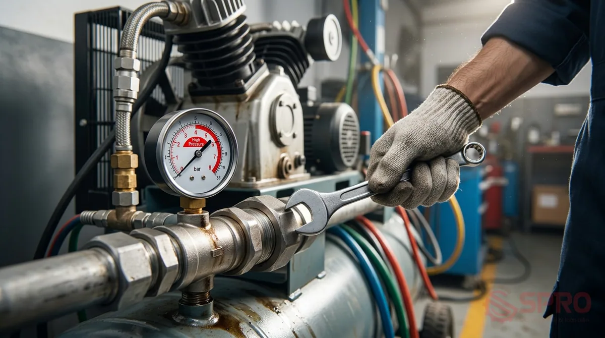 nâng cấp phụ kiện máy nén khí garage - Những thao tác tuyệt đối không tự thực hiện khi chưa ngắt áp lực: Không tự ý hàn xén bình đọng hay van: Các chi tiết chịu áp lực cao khi tự hàn có thể gây nguy cơ nổ áp cực kỳ nguy hiểm.