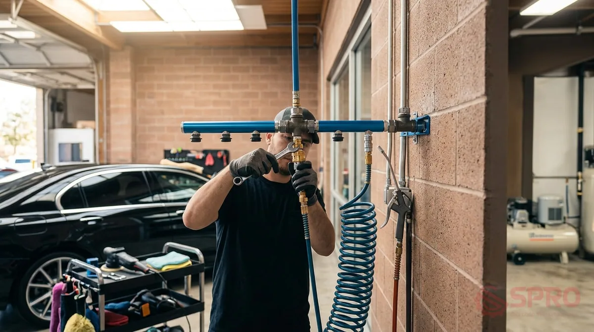 Phụ kiện khí nén tiệm detailing: nên chọn gì? 2 phụ kiện khí nén tiệm detailing - Tiệm đang chuẩn bị mở rộng dịch vụ: Nếu tiệm có kế hoạch mở rộng, nên chọn phụ kiện theo hướng dễ nâng cấp.