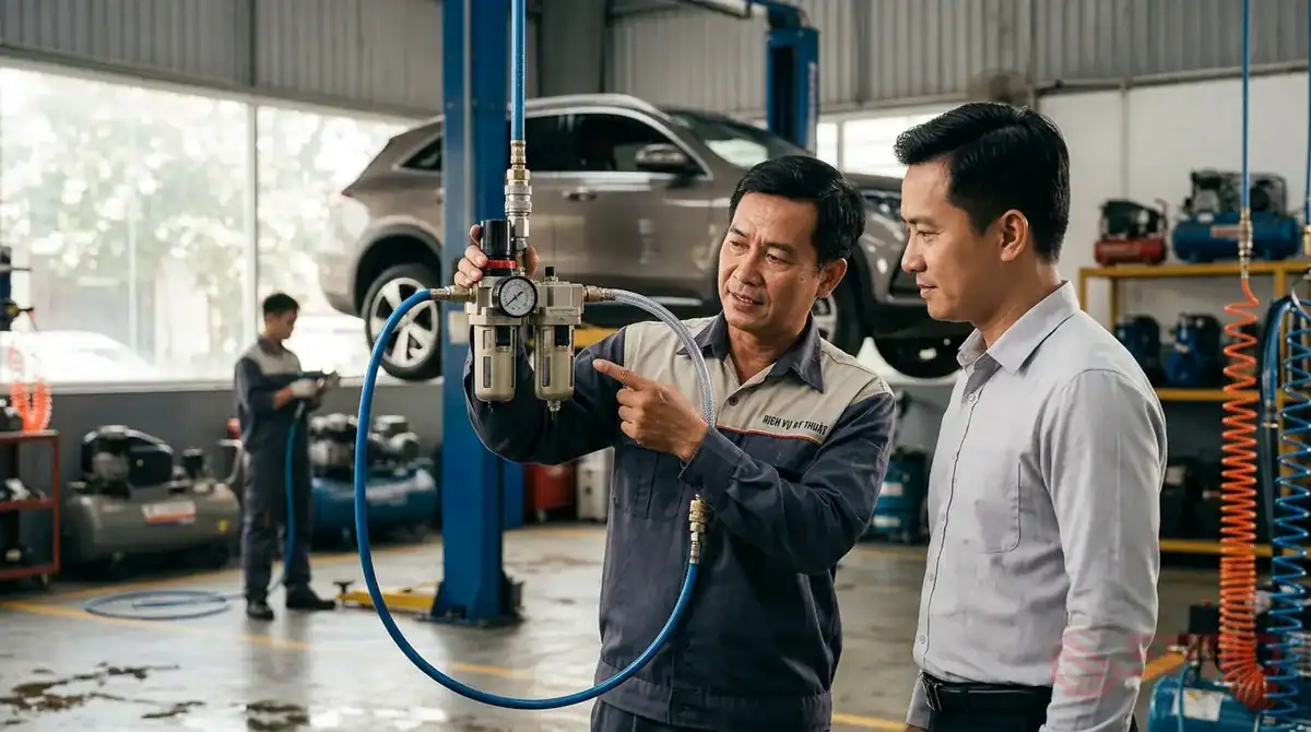 phụ kiện máy nén khí garage - Kết luận và khuyến nghị từ SPRO: Phụ kiện máy nén khí garage không chỉ là phụ trợ mà là yếu tố quyết định hiệu suất và độ bền của toàn hệ thống.