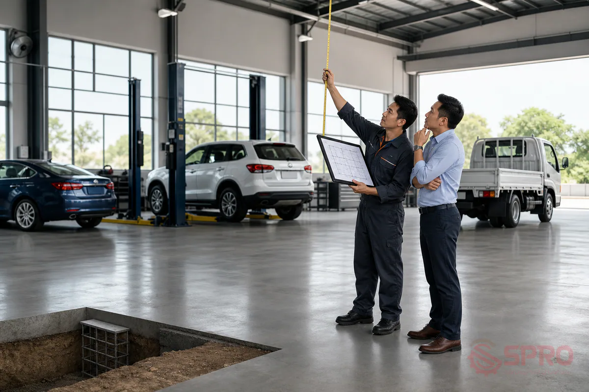 Checklist phòng ngừa rủi ro chọn sai cầu nâng ô tô: Xác định tệp khách hàng mục tiêu: Xe sedan, SUV hay xe bán tải thương mại.