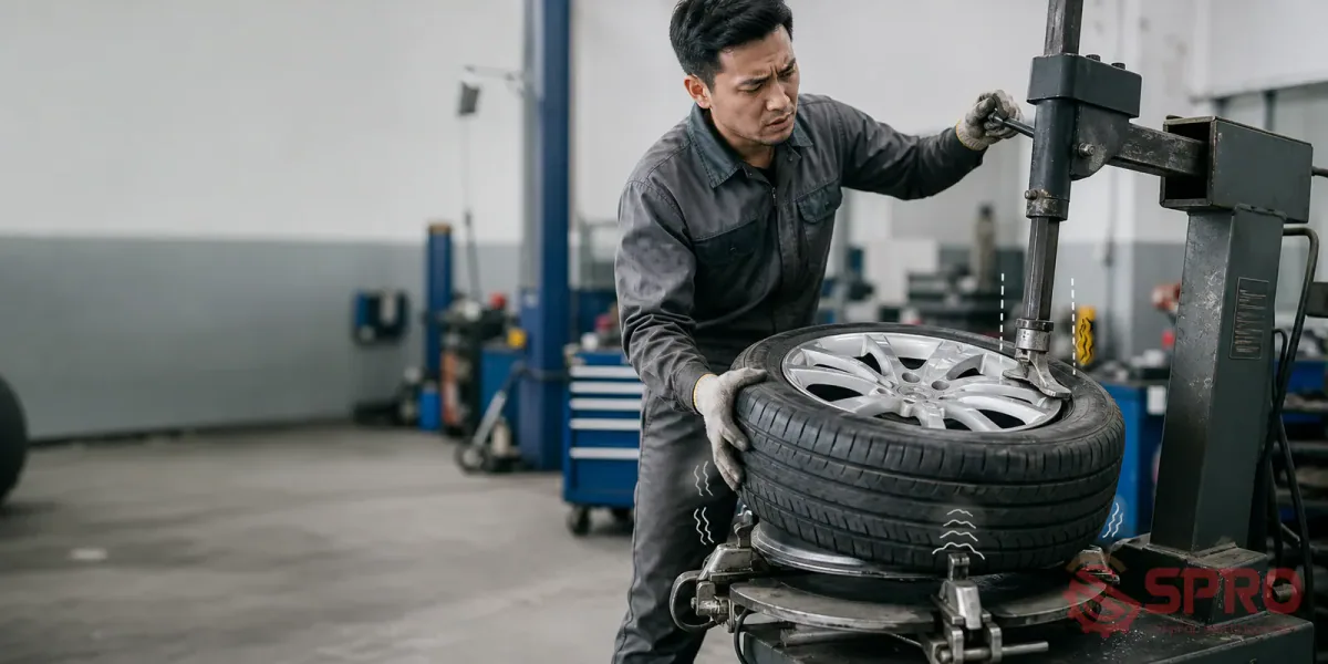 Rủi ro sai sót khi chọn máy tháo vỏ: Cách phòng tránh 1 rủi ro sai sót khi chọn máy tháo - Dấu hiệu nhận biết máy tháo vỏ gặp rủi ro vận hành: Mỏ vịt cạ sát vành xe: Cần đứng hoặc mỏ vịt bị rơ lắc, làm trầy xước sơn mâm của khách hàng.