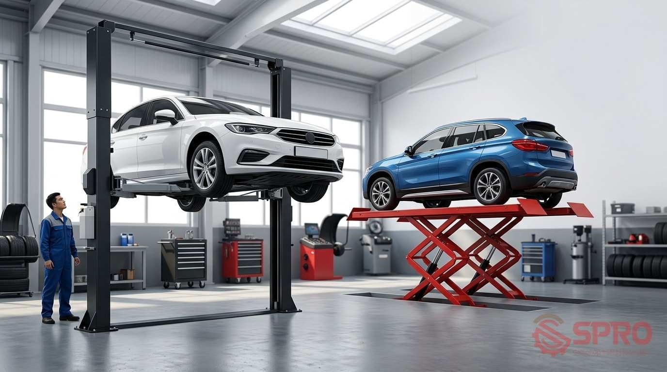 so sánh cầu nâng 2 trụ và cắt - Tổng quan về cầu nâng 2 trụ và cầu nâng cắt kéo: Trước khi đi sâu vào phân tích, chúng ta cần hiểu rõ đặc tính cơ bản của