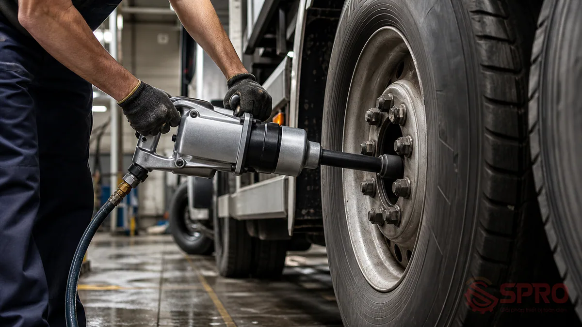 Súng siết bu lông khí nén: So sánh các dòng 1/2, 3/4 và 1 inch cho garage 2 súng siết bu lông khí nén - 3. Dòng súng siết 1 inch: Đối với trạm làm lốp tải nặng, súng siết bu lông khí nén 1 inch là công cụ bắt buộc.