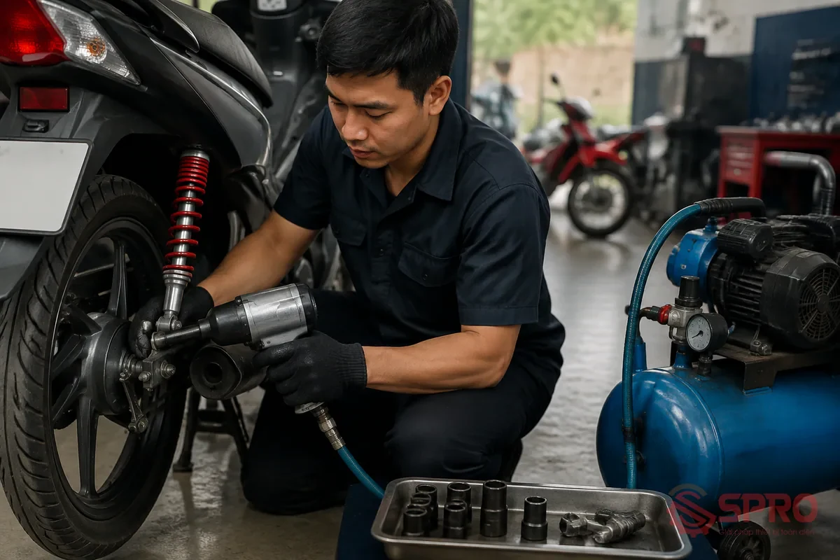 Vì sao tính lưu lượng khí nén súng bắn bu lông garage lại quan trọng?: Trong quá trình vận hành xưởng sửa chữa ô tô và xe máy, việc tính lưu lượng khí nén súng bắn bu lông garage đúng cách đóng vai trò quyết định đến hiệu suất làm việc.