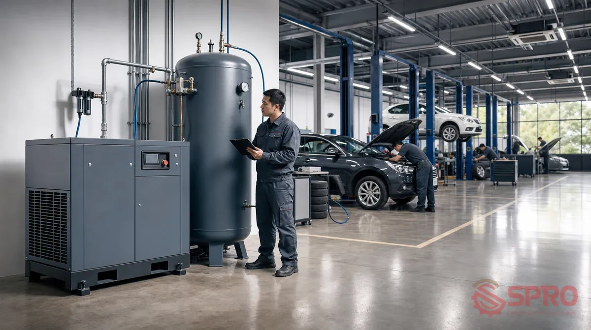 tính lưu lượng khí nén súng bắn bu - Kinh nghiệm thực tế tối ưu hệ thống khí nén cho garage: Chọn đúng loại đầu khẩu: Luôn kết hợp súng khí nén với đầu khẩu đen chịu lực (Crom Molybdenum).