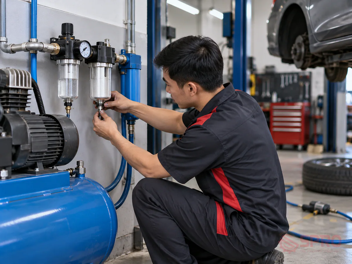 xu hướng xử lý khí nén garage 2024 - Kết luận nhanh: Chọn hệ thống xử lý khí nén theo nhu cầu garage: Năm 2024, xu hướng xử lý khí nén garage 2024 tập trung mạnh vào việc nâng cao chất lượng khí nén (loại bỏ hơi nước, dầu thừa) và tối ưu chi phí điện năng.