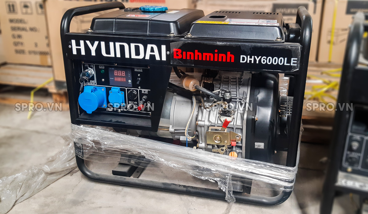 máy phát điện chạy dầu hyundai 5.5kw dhy6000le