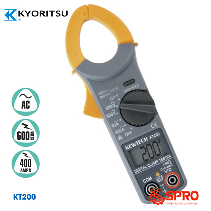 ampe kìm số điện tử kyoritsu kt200 (40/400a)