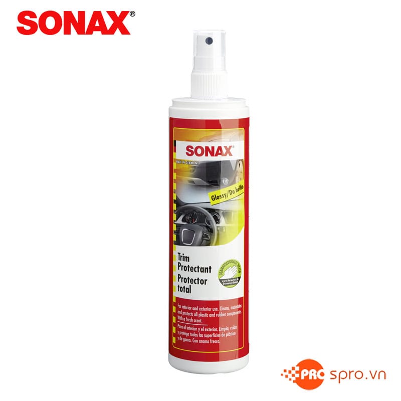 Hóa chất dưỡng bóng nhựa SONAX Trim Protectant High Gloss Finish 380041 300ml 1 bao ve tang do bong cho nhua 380041