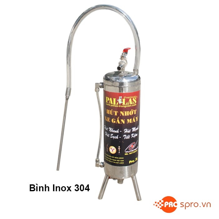 Bình hút nhớt xe máy inox Pallas - Dung tích 3 lít 1 binh hut nhot inox 3 lit