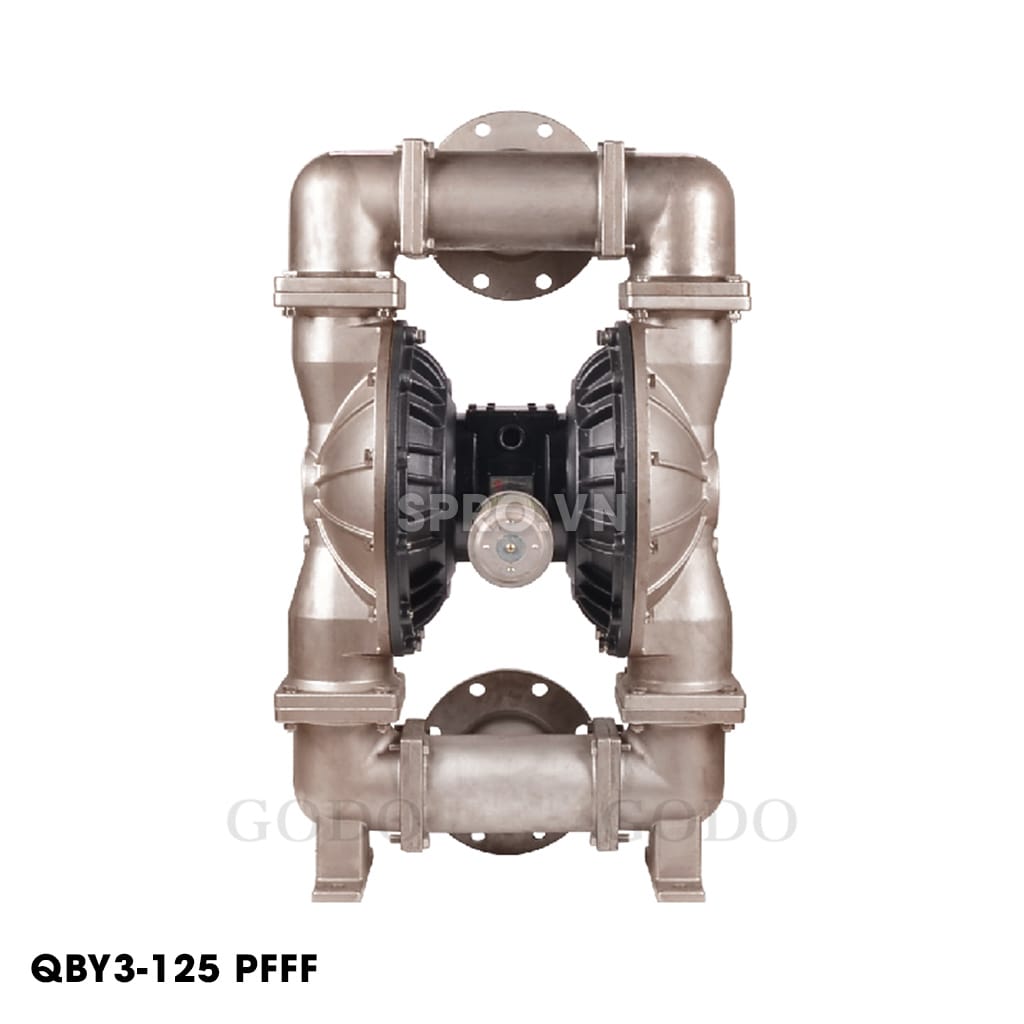Bơm Màng Khí Nén GODO QBY3-125 Inox 304 - Màng Cao Su 7 Bơm Màng Khí Nén GODO QBY3-125 Inox 304 - Màng Cao Su