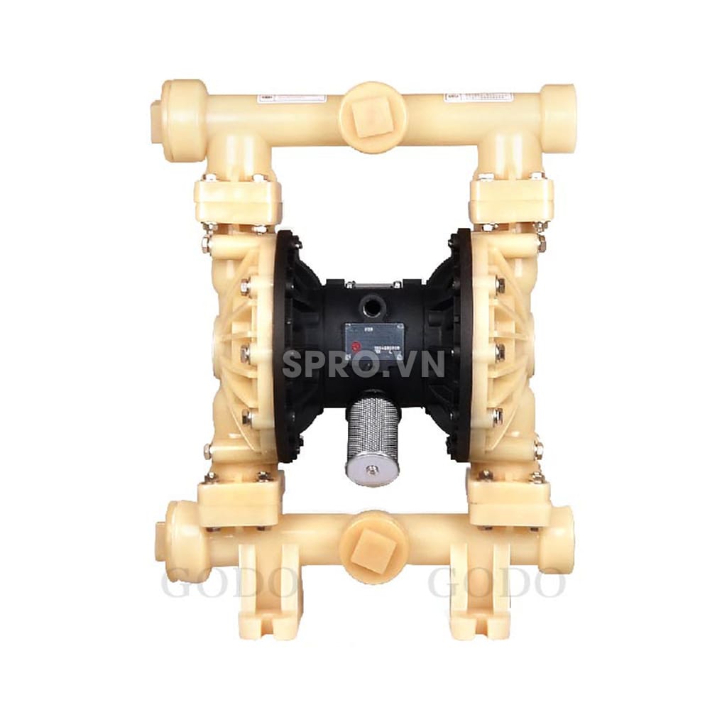 Bơm Màng Khí Nén GODO QBY3-65 Nhựa Teflon 7 Bơm Màng Khí Nén GODO QBY3-65 Nhựa Teflon