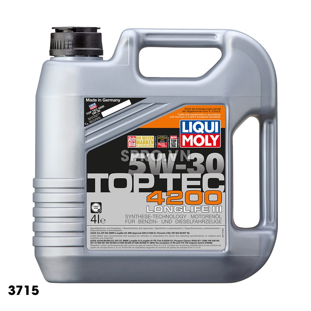 Dầu Nhớt Tổng Hợp Liqui Moly 3715 Top Tec 4200 5W-30 4L 13 dầu nhớt tổng hợp