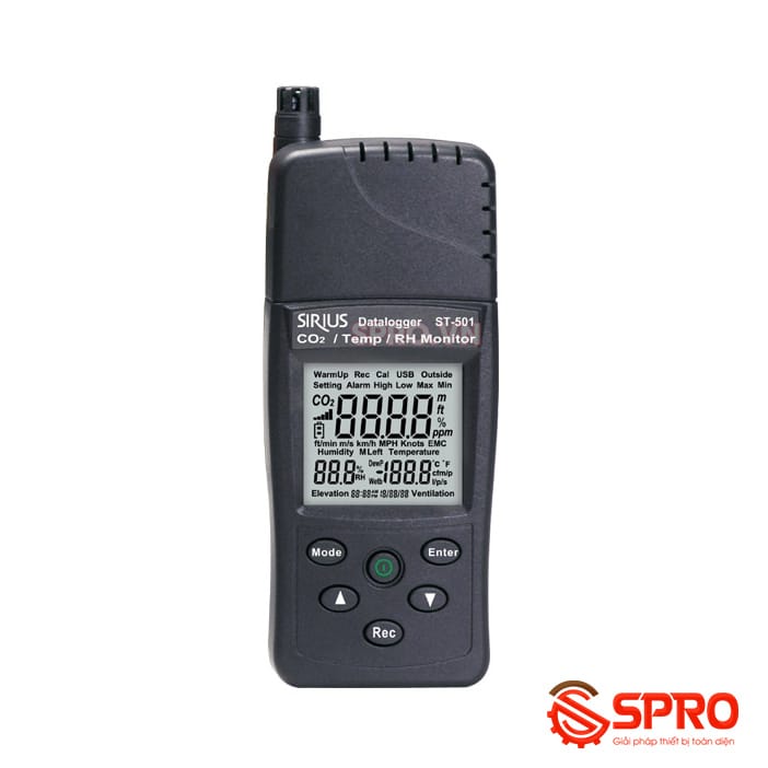 Máy đo nhiệt độ độ ẩm khí CO2 Tenmars ST-501 1 máy đo nhiệt độ