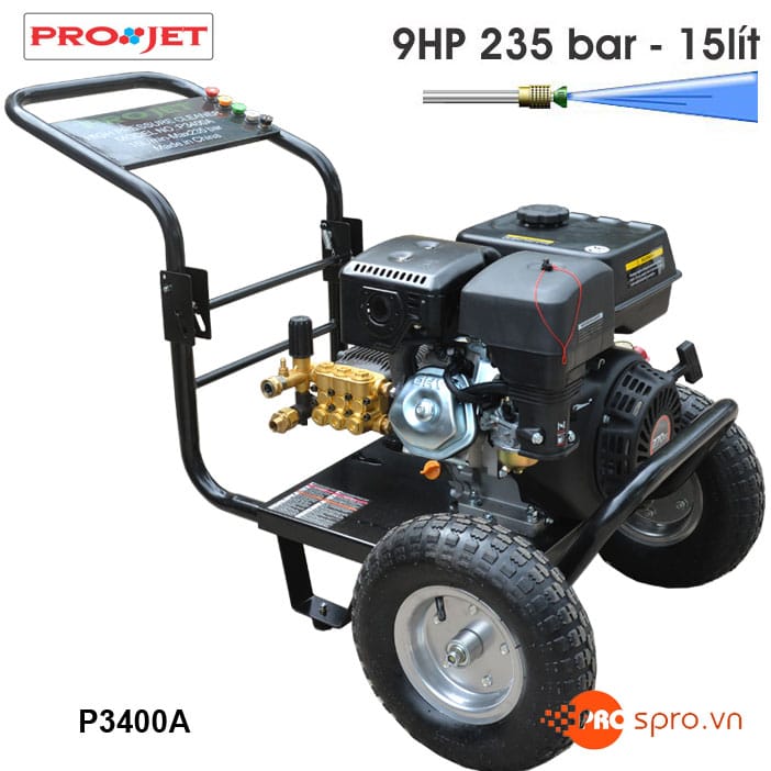 Máy phun xịt rửa áp lực cao Projet P3400A - Chạy xăng 1 máy rửa xe cao áp