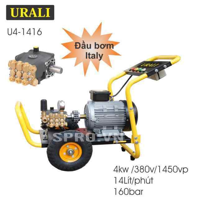 Máy rửa xe cao áp Urali - Đầu bơm Italy 4kw U4-1416 1 máy rửa xe