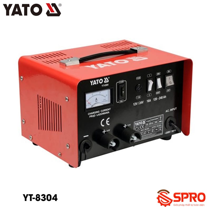 Máy sạc bình ắc quy 12V-24V 16A YATO YT-8304 1 máy sạc bình ắc quy