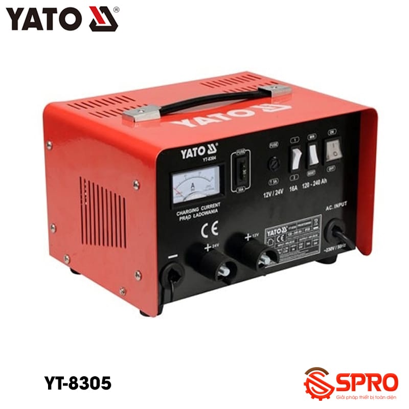Máy sạc bình ắc quy 12V-24V 25A YATO YT-8305 1 máy sạc bình ác quy