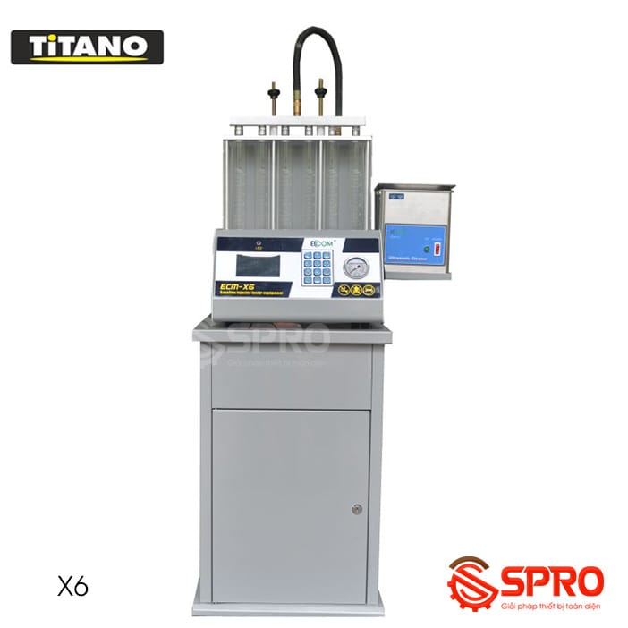 Máy súc rửa kim phun ô tô bằng sóng siêu âm Titano X6 1 máy súc béc phun kim xăng