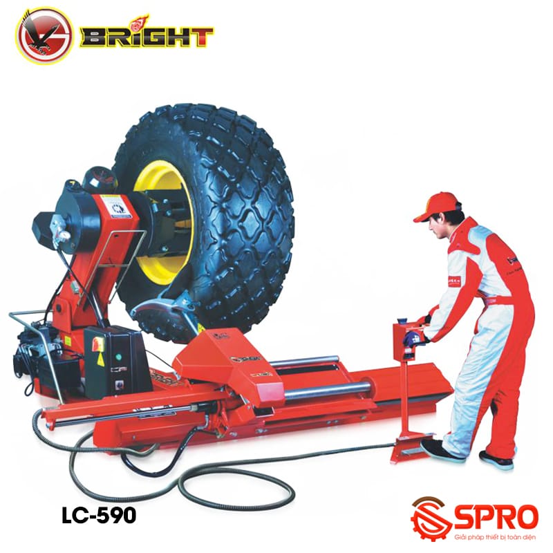 Máy tháo mở vỏ xe tải cỡ lớn Bright LC-590 công nghệ Pháp 1 máy ra vào lốp xe tải cỡ lớn