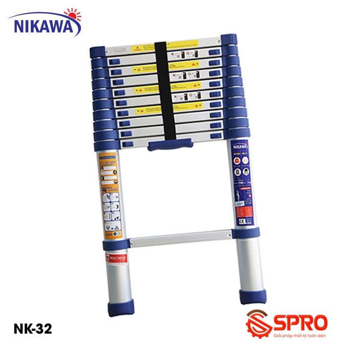 Thang nhôm rút gọn đơn 10 bậc NIKAWA NK-32 Cao 3.2m 1 thang nhom rut nikawa nk 32 mau moi