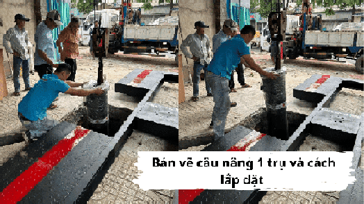 Bản vẽ cầu nâng 1 trụ