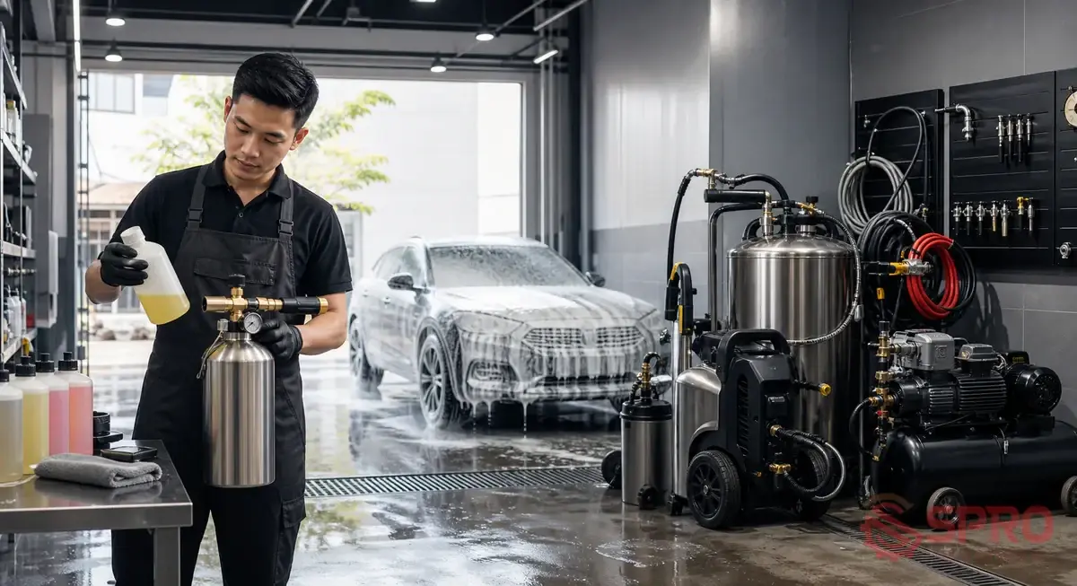 chi phí dung dịch bọt tuyết tiệm rửa - Checklist kiểm tra thiết bị trước khi vận hành: Đồng hồ đo áp và van an toàn: Xác nhận mặt đồng hồ hiển thị chính xác.