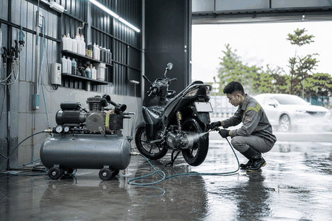 Máy nén khí cho tiệm rửa xe được dùng vào những việc gì?