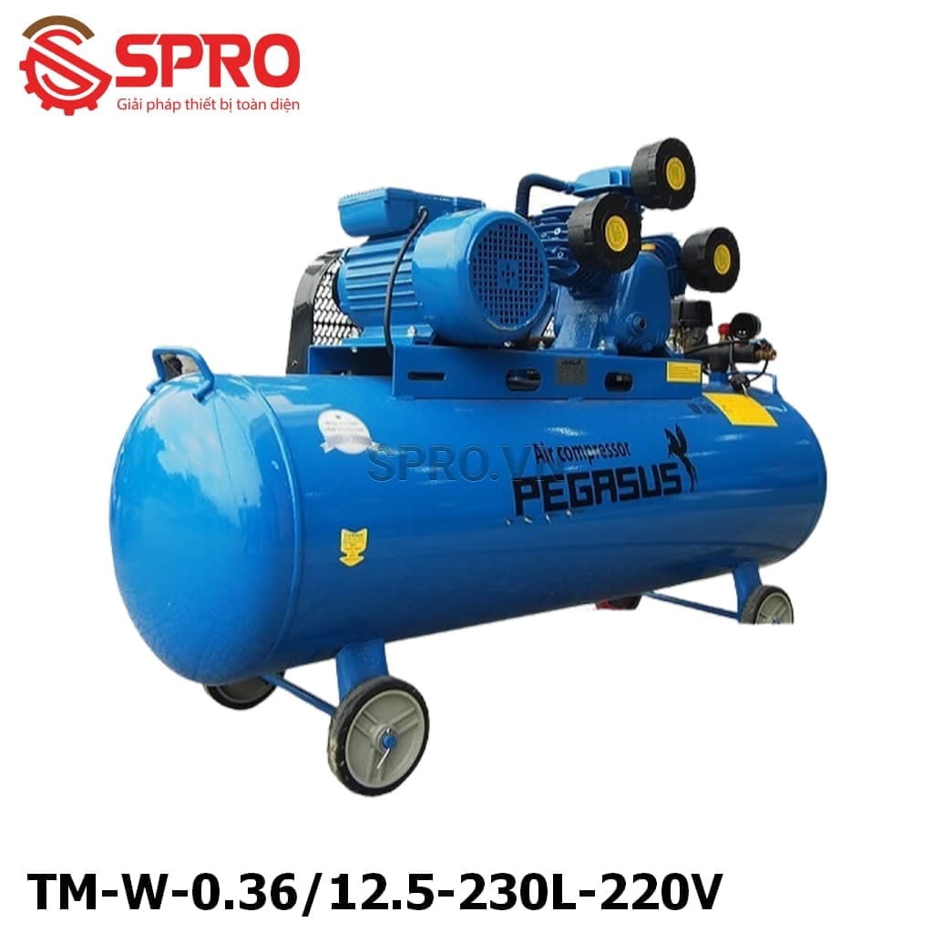 Máy nén khí dây đai Pegasus TM-W-0.36/12.5-230L-220V
