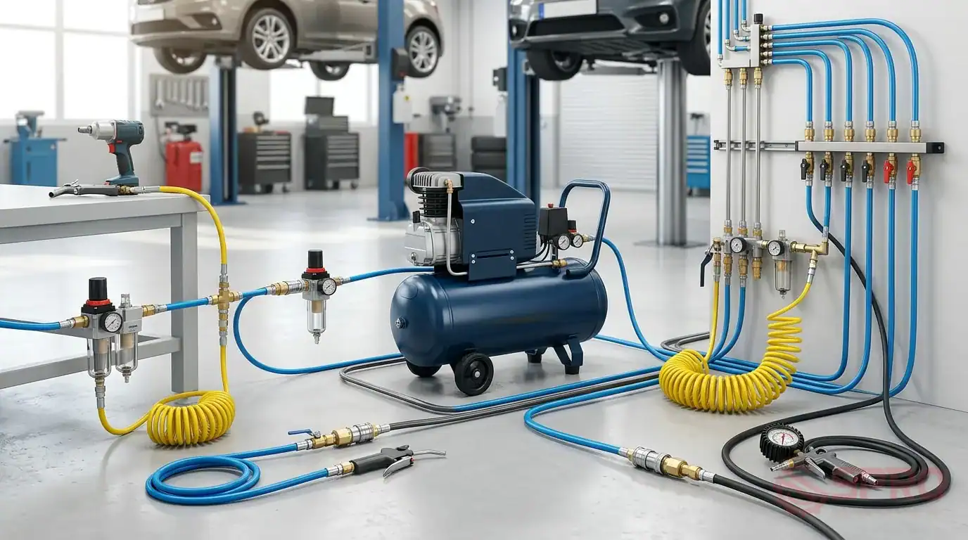 phụ kiện máy nén khí garage - Phụ kiện máy nén khí garage: Hướng dẫn chọn đúng và đủ cho xưởng dịch vụ