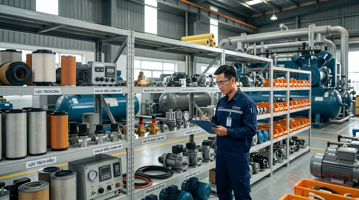 quản lý tồn kho phụ tùng máy nén - Quản lý tồn kho phụ tùng máy nén khí chuẩn kỹ thuật