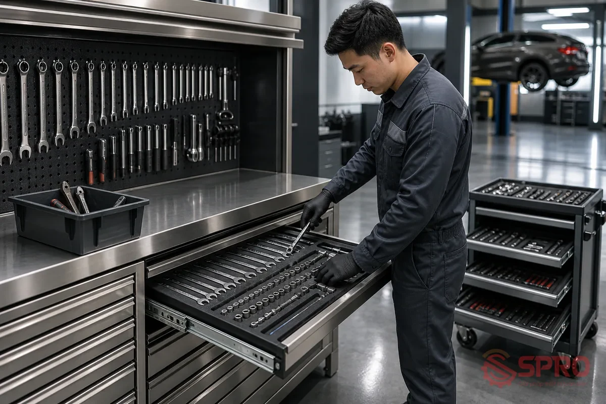 Giới thiệu về quy hoạch tủ đồ nghề 5S garage: Quy hoạch tủ đồ nghề 5S garage không chỉ là việc sắp xếp dụng cụ gọn gàng mà còn là chiến lược giúp tối ưu hóa không gian làm việc, tăng năng suất và giảm thiểu rủi ro tai nạn.