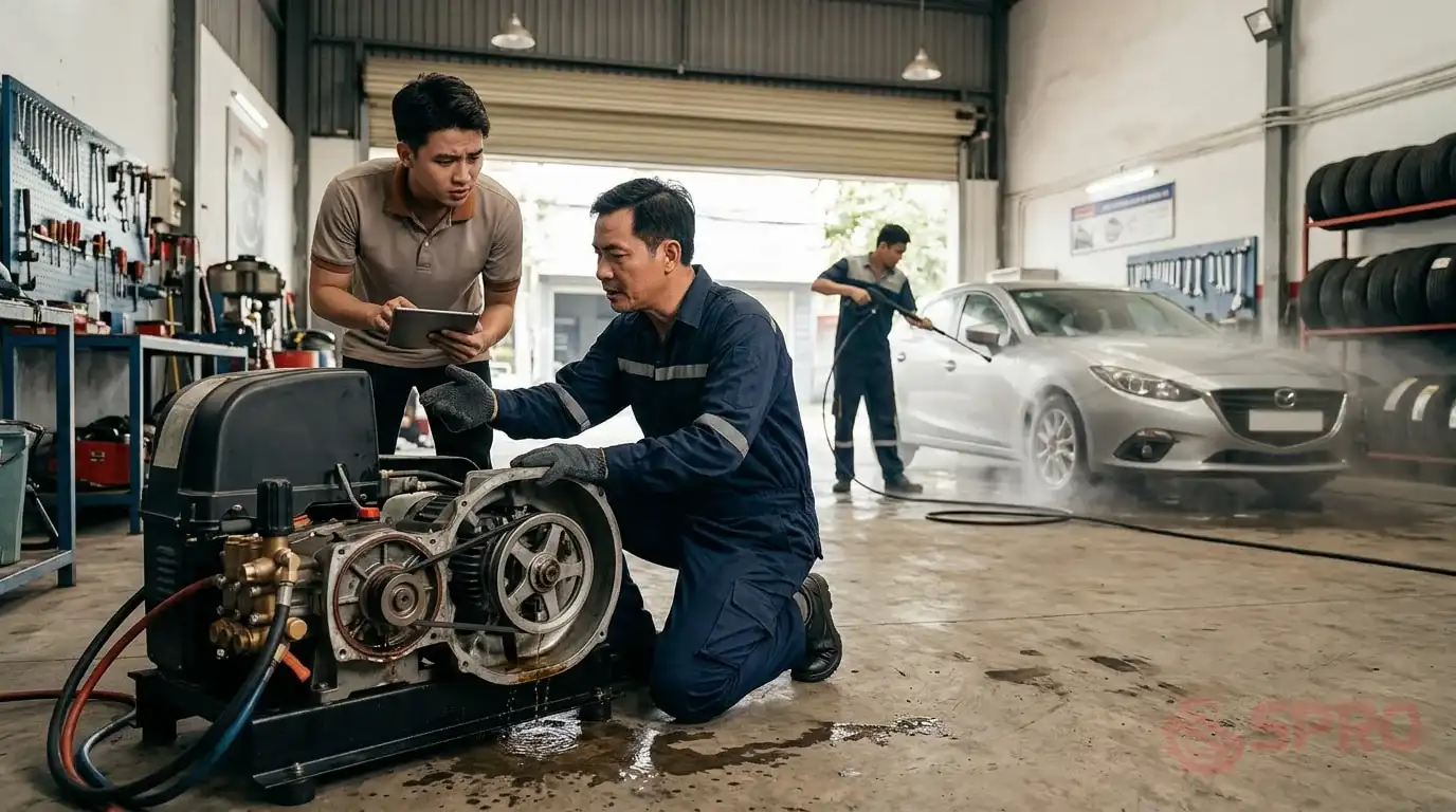 sai lầm khi mở tiệm rửa xe - Sai lầm khi mở tiệm rửa xe: Rủi ro thiết bị và quy trình bảo dưỡng chuẩn