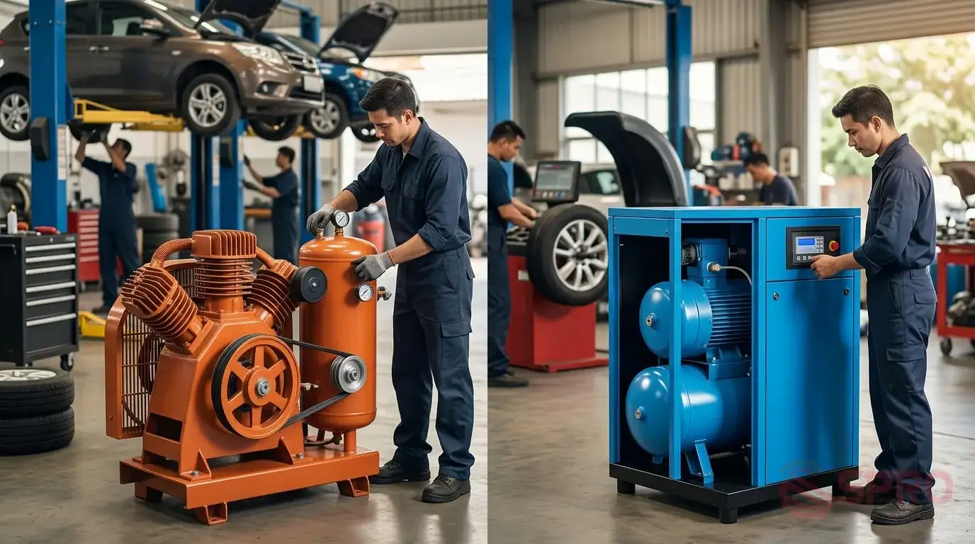 so sánh máy nén khí trục vít và - So Sánh Máy Nén Khí Trục Vít Và Piston Garage Chi Tiết Nhất
