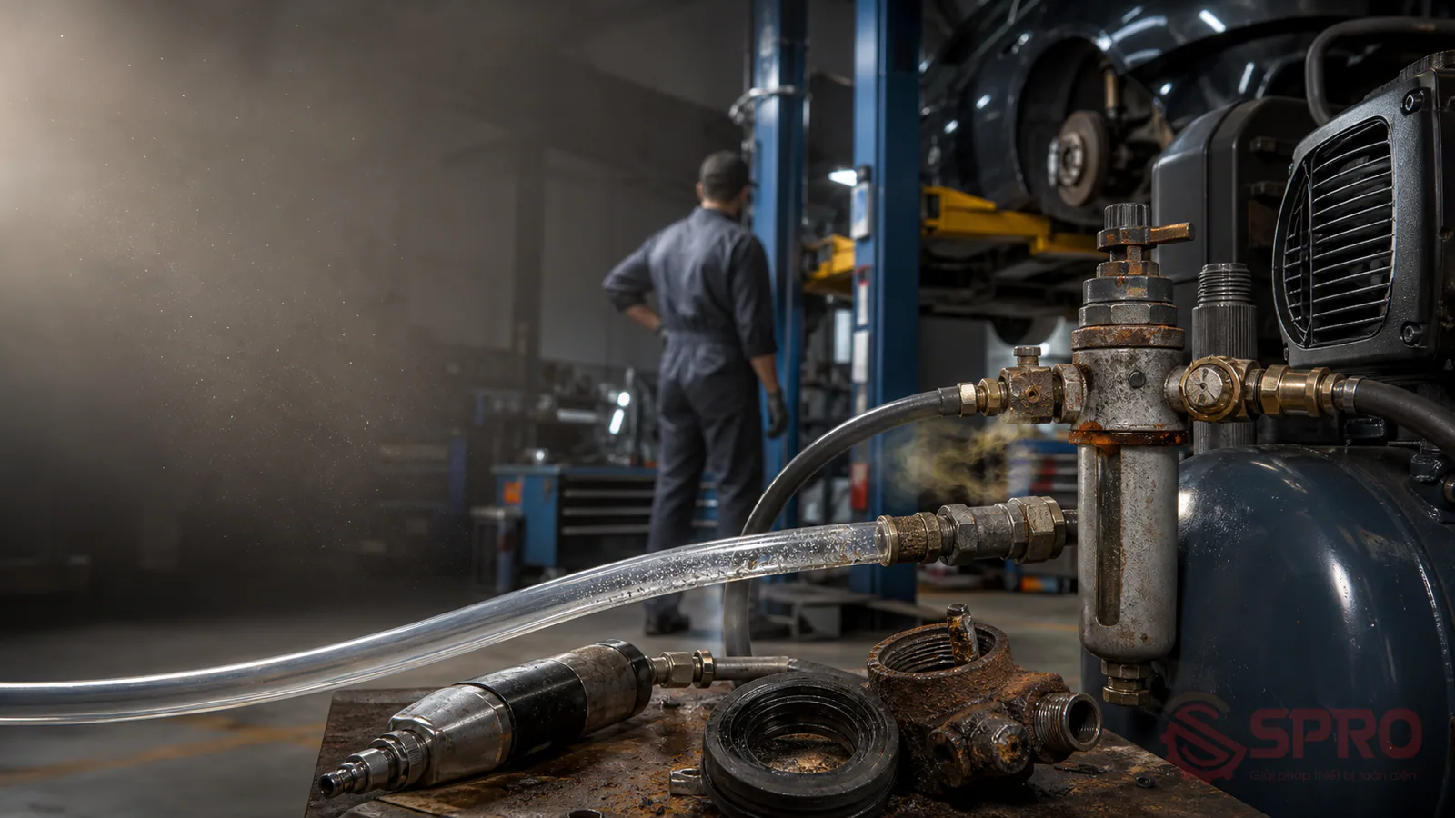 tác hại khí nén bẩn garage - Tác hại khí nén bẩn garage và so sánh giải pháp xử lý