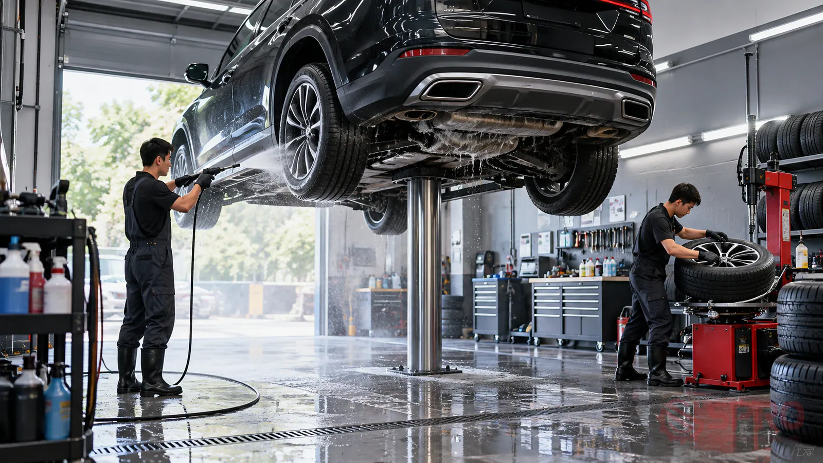 thiết bị mở tiệm rửa xe detailing kết - Thiết bị mở tiệm rửa xe detailing kết hợp làm lốp tối ưu